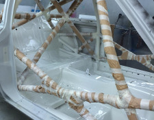BMW frame primed before respraying
