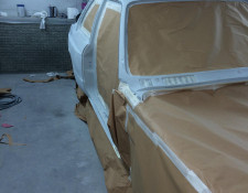 taping up a BMW for a respray
